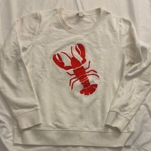 J. Crew Crewneck Sweatshirt Embroidered Lobster Sz Small